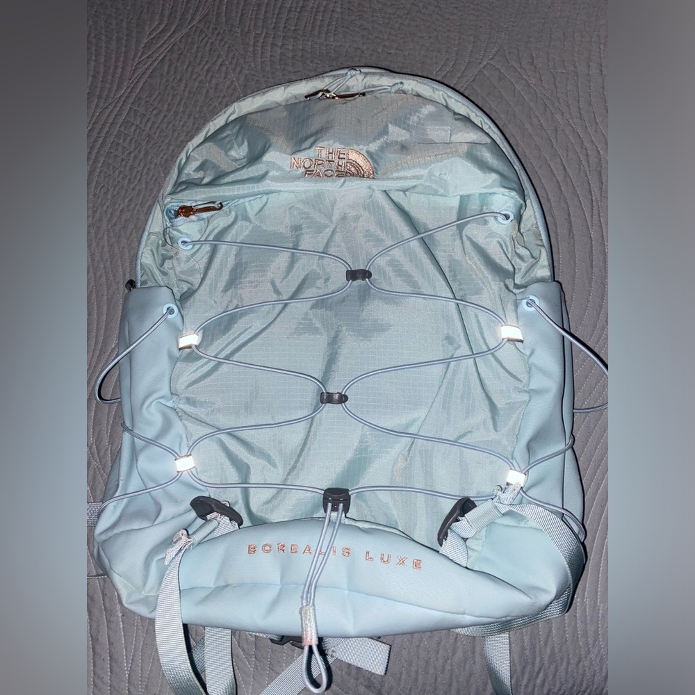 The North Face Women's Borealis Luxe Backpack - Barely Blue/Burnt Coral Metallic